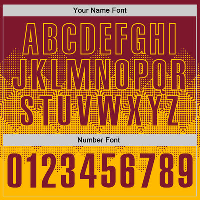 Custom Crimson Gold 3D Gradient Square Shape Performance Polo Shirt