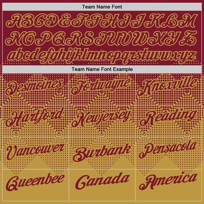 Custom Crimson Old Gold 3D Gradient Square Shape Performance Polo Shirt