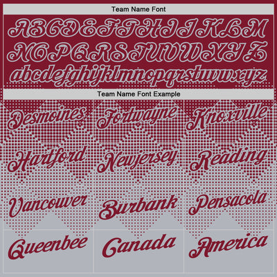 Custom Crimson Gray 3D Gradient Square Shape Performance Polo Shirt