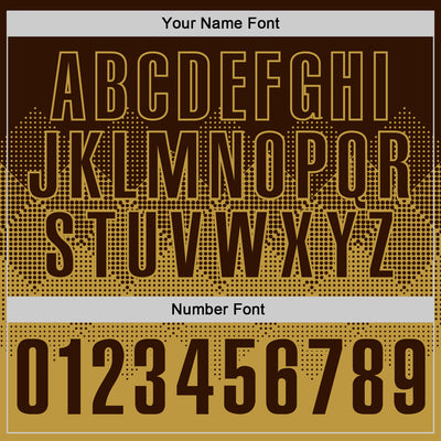 Custom Brown Old Gold 3D Gradient Square Shape Performance Polo Shirt