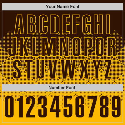 Custom Brown Gold 3D Gradient Square Shape Performance Polo Shirt