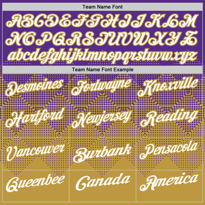 Custom Purple White-Old Gold 3D Gradient Square Shape Performance Polo Shirt