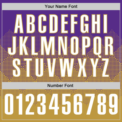 Custom Purple White-Old Gold 3D Gradient Square Shape Performance Polo Shirt