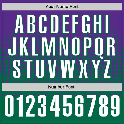 Custom Purple White-Kelly Green 3D Gradient Square Shape Performance Polo Shirt