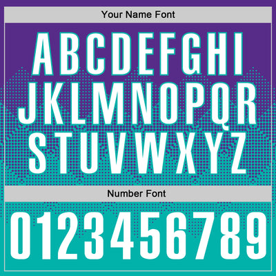 Custom Purple White-Aqua 3D Gradient Square Shape Performance Polo Shirt