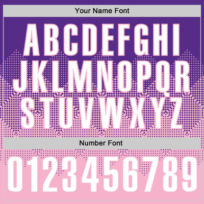 Custom Purple White-Light Pink 3D Gradient Square Shape Performance Polo Shirt