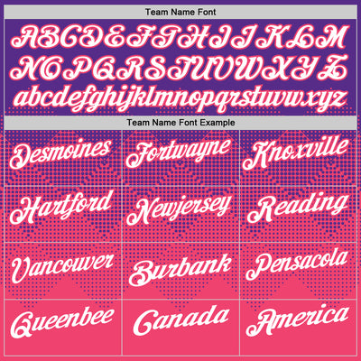 Custom Purple White-Neon Pink 3D Gradient Square Shape Performance Polo Shirt