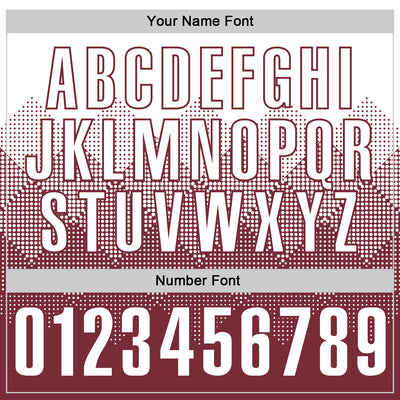 Custom White Burgundy 3D Gradient Square Shape Performance Polo Shirt