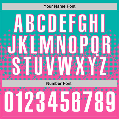 Custom Aqua White-Pink 3D Gradient Square Shape Performance Polo Shirt