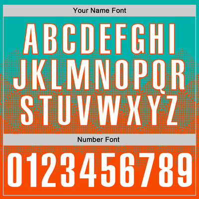 Custom Aqua White-Orange 3D Gradient Square Shape Performance Polo Shirt