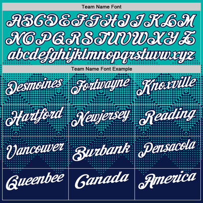 Custom Aqua White-Navy 3D Gradient Square Shape Performance Polo Shirt