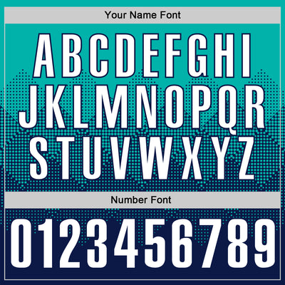 Custom Aqua White-Navy 3D Gradient Square Shape Performance Polo Shirt