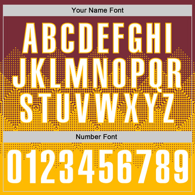 Custom Burgundy White-Gold 3D Gradient Square Shape Performance Polo Shirt