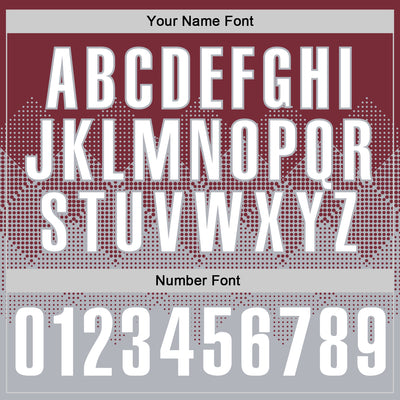 Custom Burgundy White-Gray 3D Gradient Square Shape Performance Polo Shirt