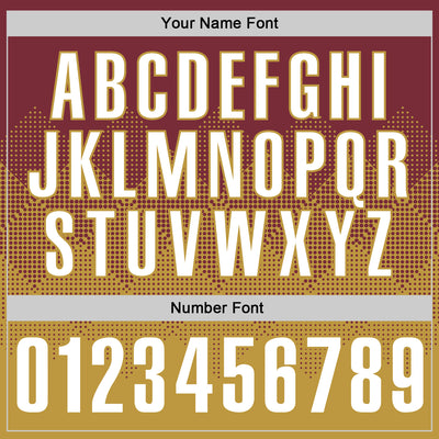 Custom Burgundy White-Old Gold 3D Gradient Square Shape Performance Polo Shirt