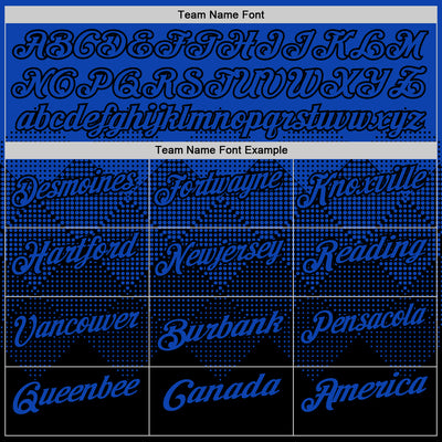 Custom Thunder Blue Black 3D Gradient Square Shape Performance Polo Shirt