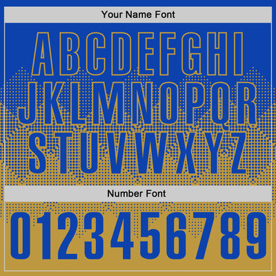 Custom Thunder Blue Old Gold 3D Gradient Square Shape Performance Polo Shirt