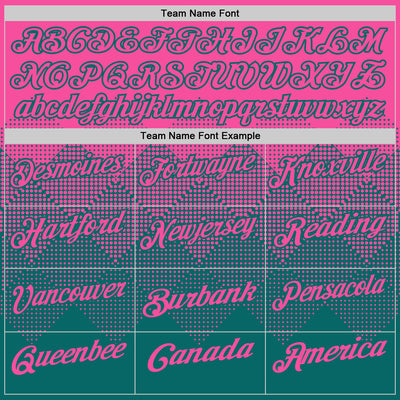 Custom Pink Teal 3D Gradient Square Shape Performance Polo Shirt