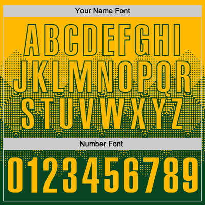 Custom Gold Green 3D Gradient Square Shape Performance Polo Shirt