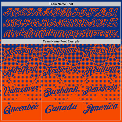 Custom Royal Orange 3D Gradient Square Shape Performance Polo Shirt