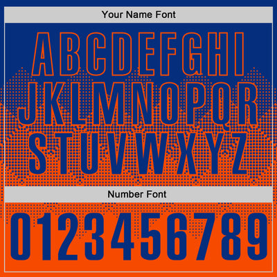 Custom Royal Orange 3D Gradient Square Shape Performance Polo Shirt