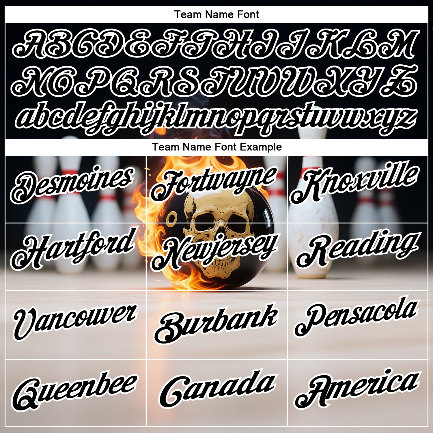 Custom Black White 3D Flame Skull Bowling Performance Polo Shirt