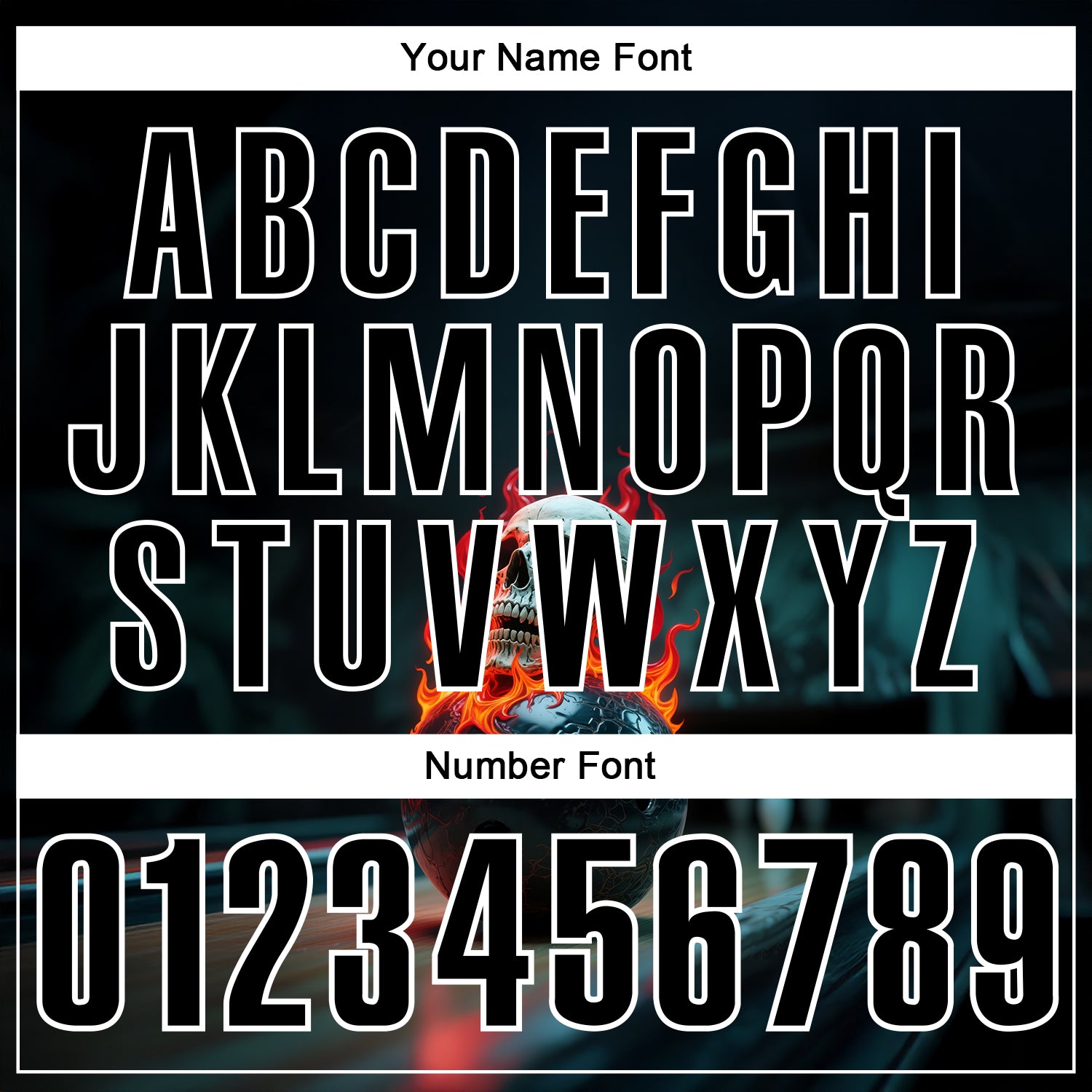 Custom Black White 3D Flame Skull Bowling Performance Polo Shirt