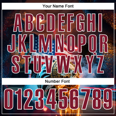 Custom Brown Crimson-White 3D American Flag Flame Skull Bowling Performance Polo Shirt