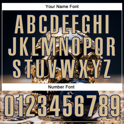 Custom Navy Vegas Gold 3D Metal Skull Bowling Performance Polo Shirt