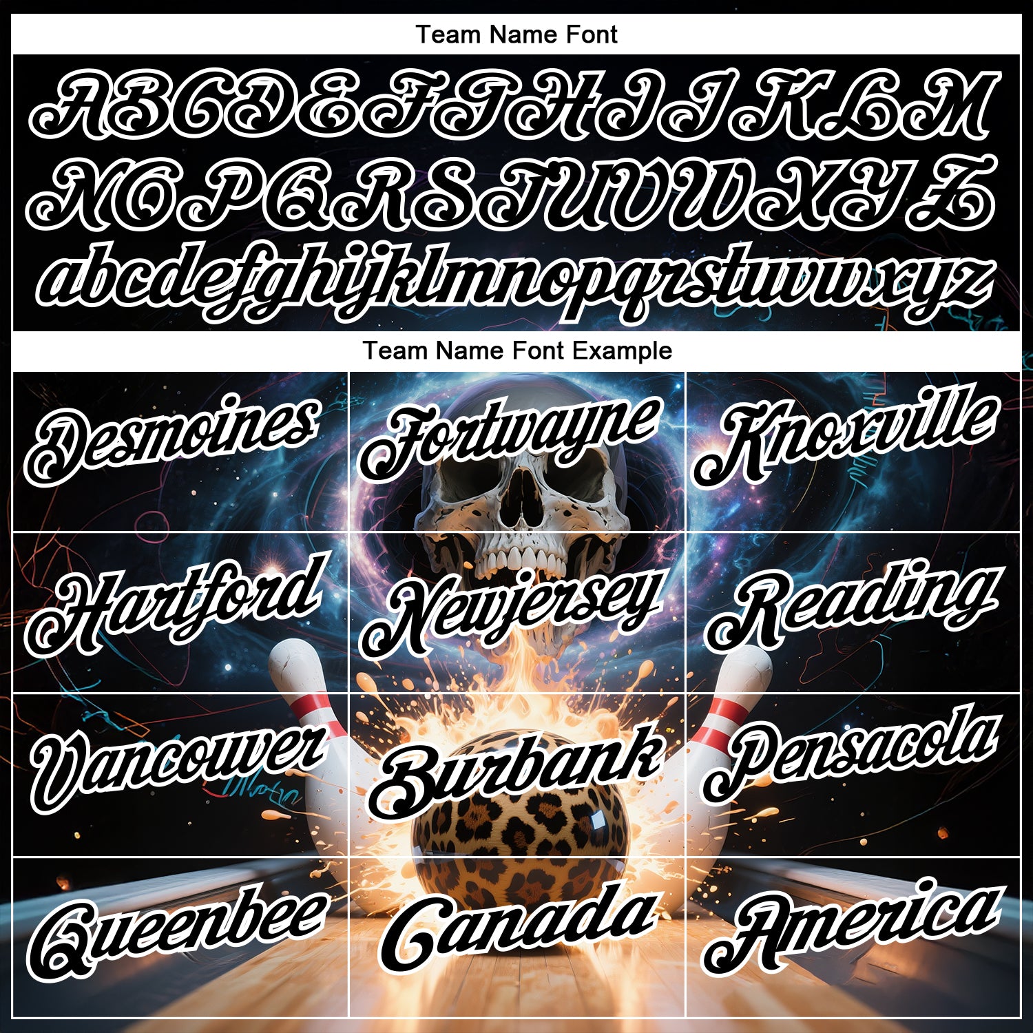 Custom Black White 3D Galaxy Splash Leopard Print Skull Bowling Performance Polo Shirt