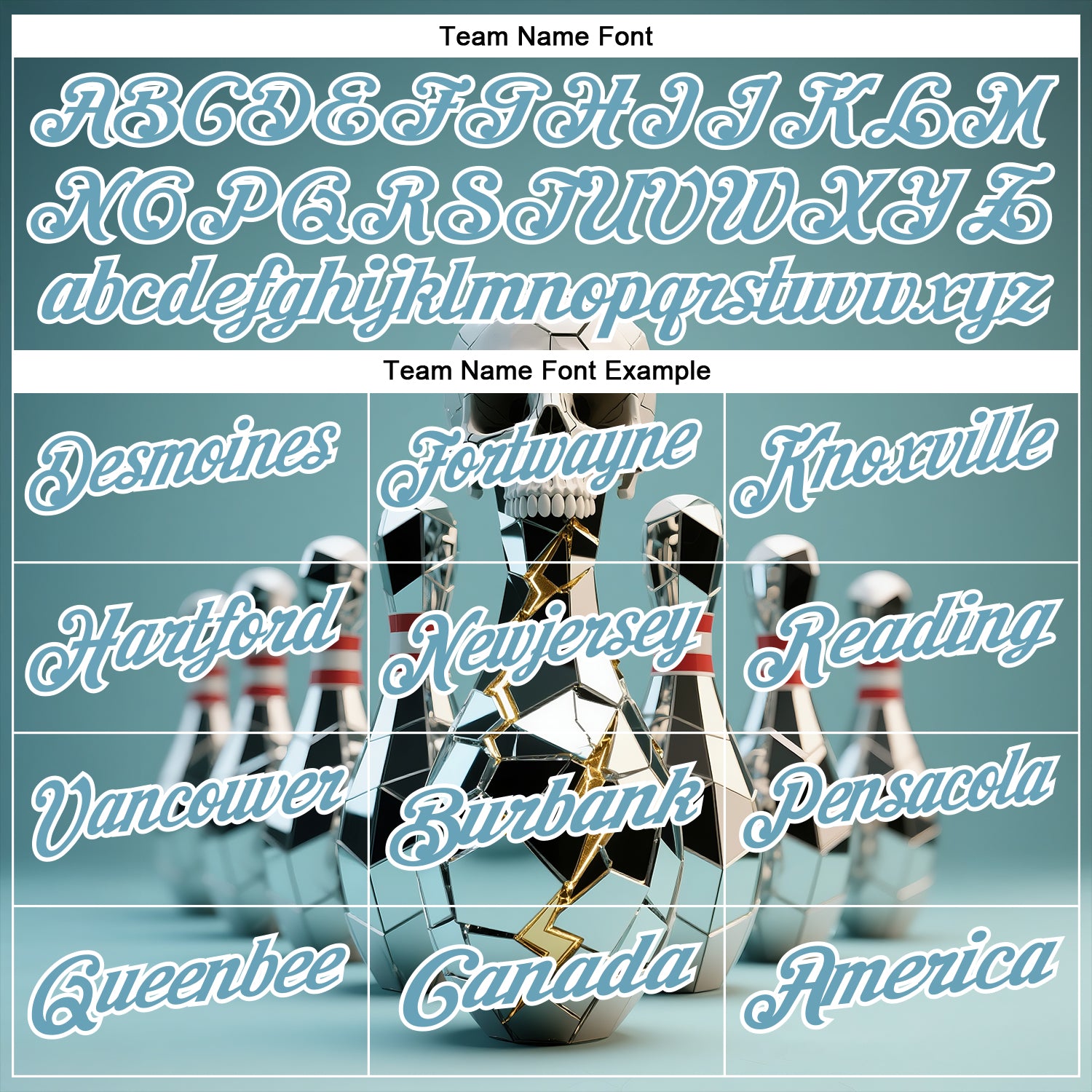 Custom Shadow Blue White 3D Shattered Mirror Skull Bowling Performance Polo Shirt