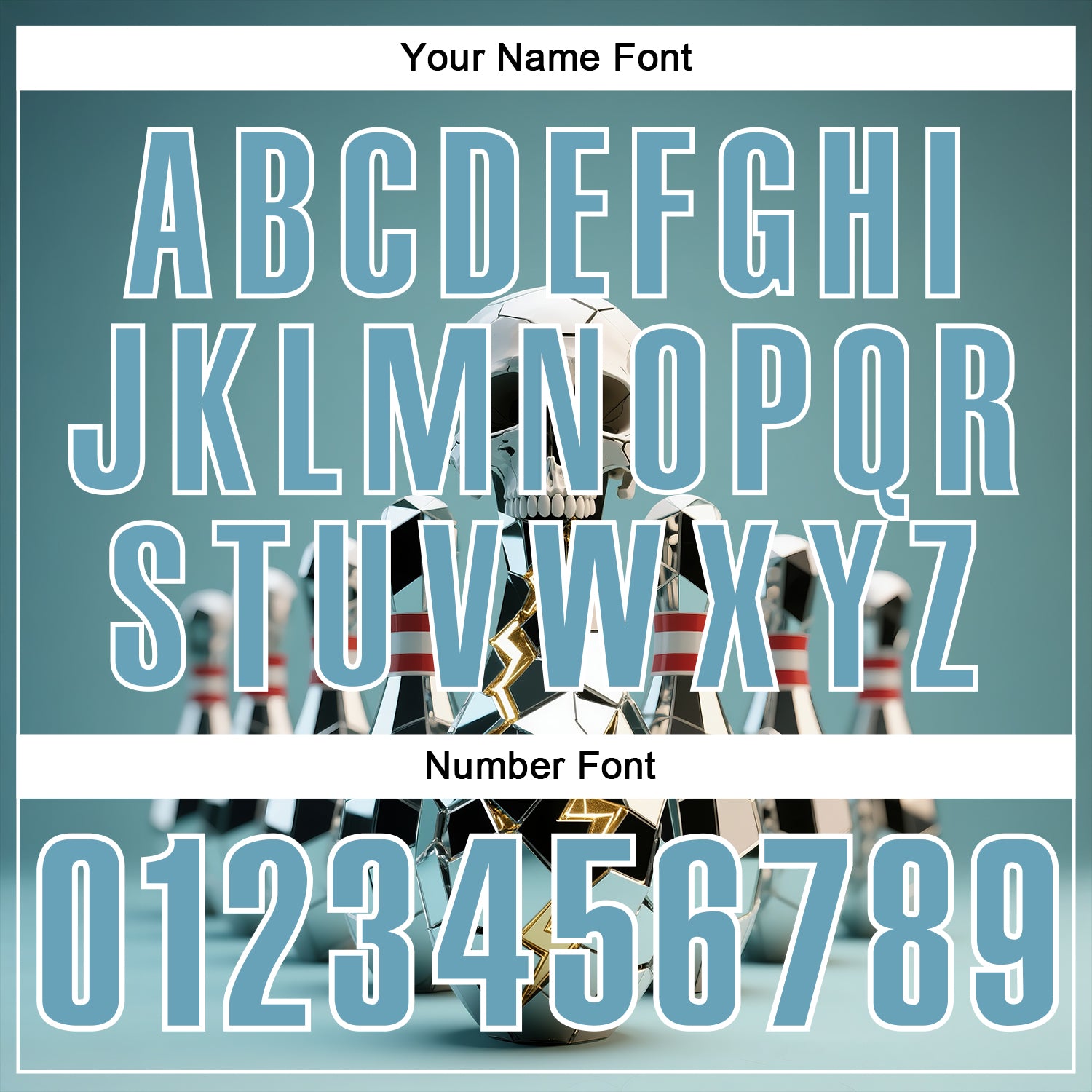 Custom Shadow Blue White 3D Shattered Mirror Skull Bowling Performance Polo Shirt