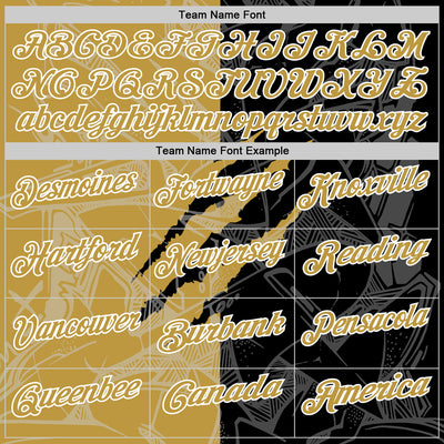 Custom Graffiti Pattern Old Gold Black-White 3D Scratch Performance Polo Shirt