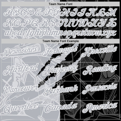 Custom Graffiti Pattern Gray Black-White 3D Scratch Performance Polo Shirt