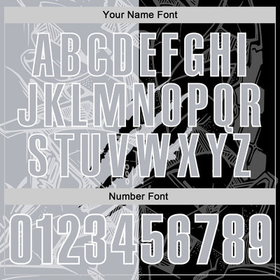 Custom Graffiti Pattern Gray Black-White 3D Scratch Performance Polo Shirt