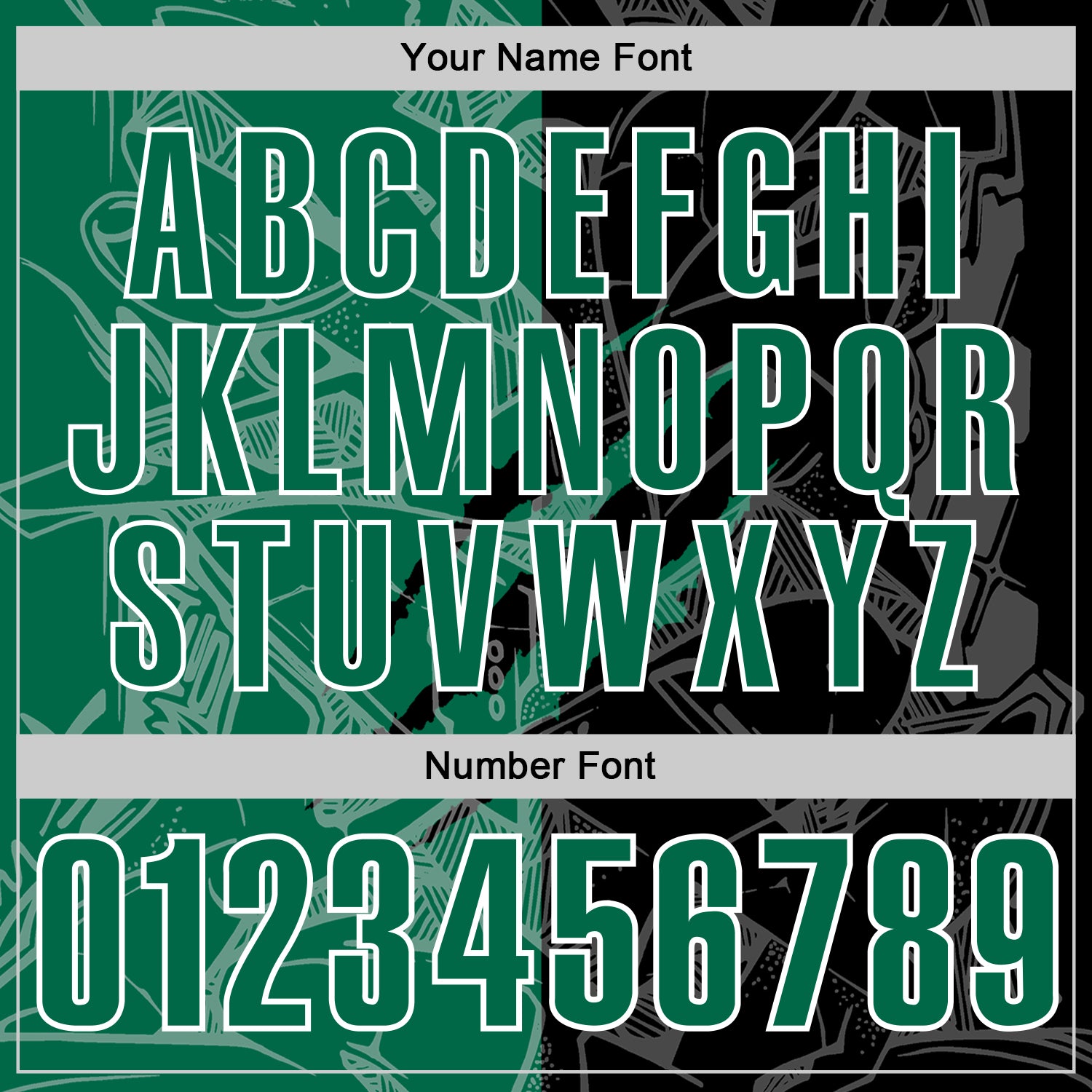 Custom Graffiti Pattern Kelly Green Black-White 3D Scratch Performance Polo Shirt