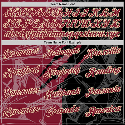 Custom Graffiti Pattern Crimson Black-Cream 3D Scratch Performance Polo Shirt