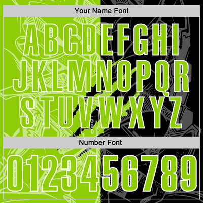 Custom Graffiti Pattern Neon Green Black-White 3D Scratch Performance Polo Shirt