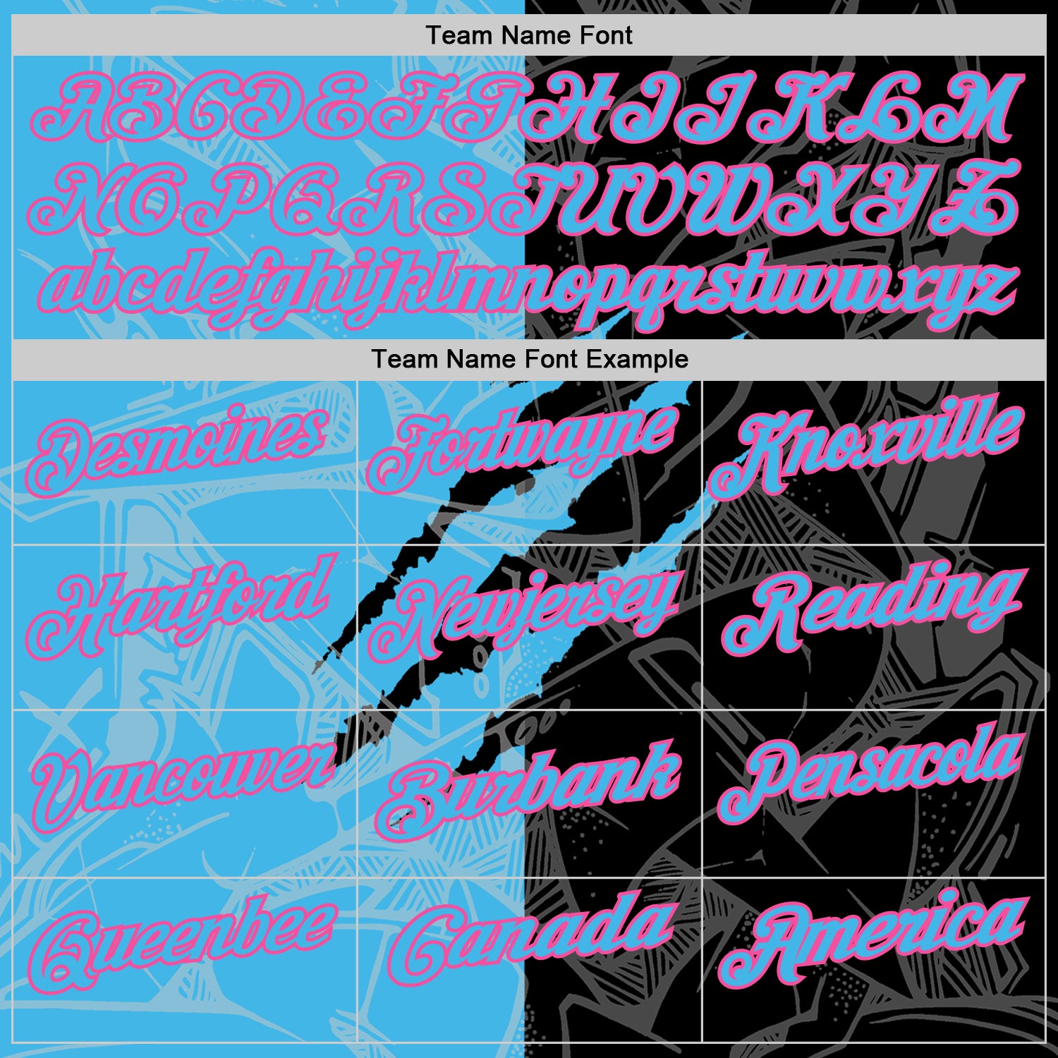 Custom Graffiti Pattern Sky Blue Black-Pink 3D Scratch Performance Polo Shirt