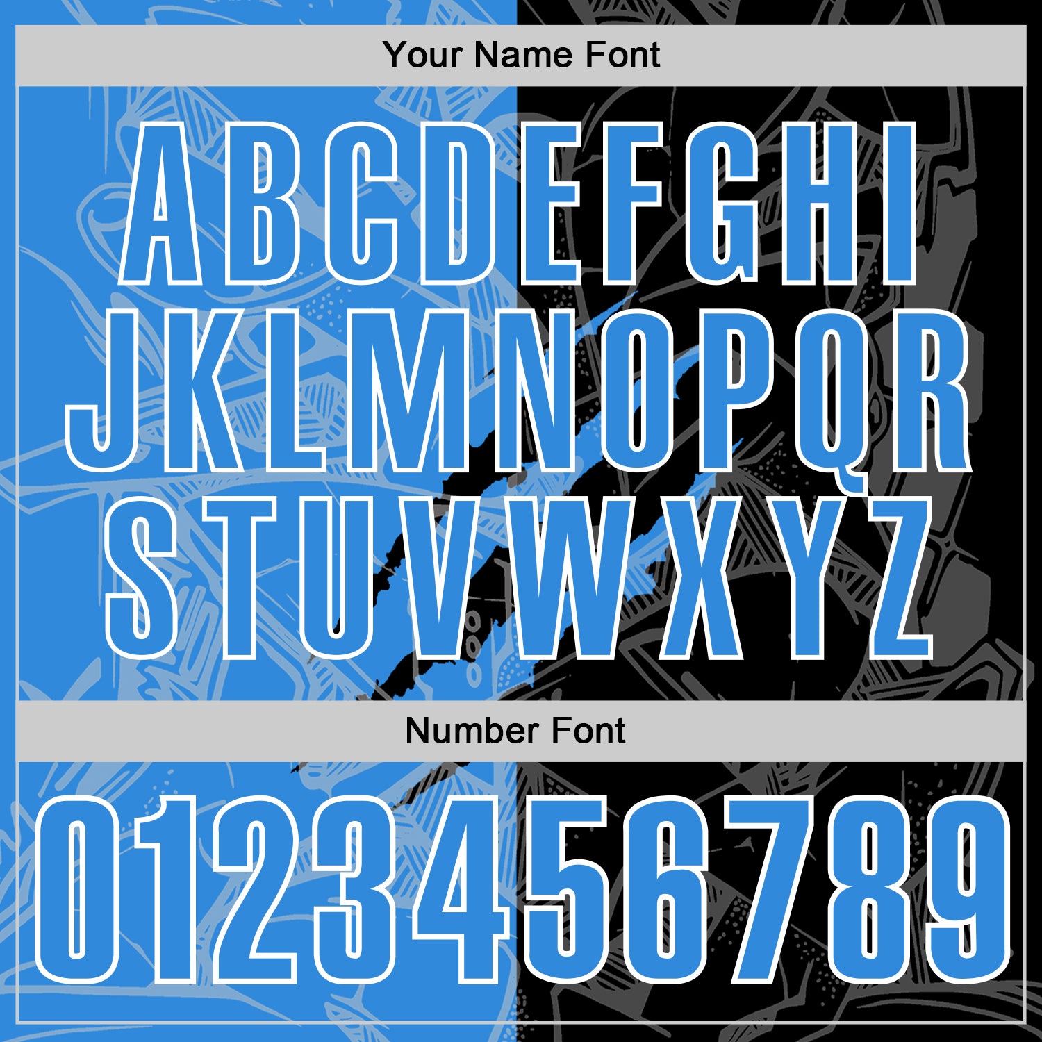 Custom Graffiti Pattern Electric Blue Black-White 3D Scratch Performance Polo Shirt