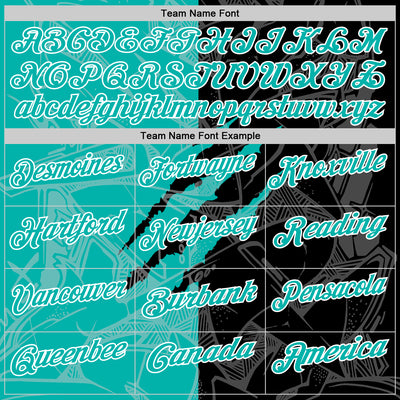 Custom Graffiti Pattern Aqua Black-White 3D Scratch Performance Polo Shirt