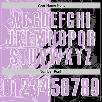 Custom Graffiti Pattern Light Purple Black-White 3D Scratch Performance Polo Shirt