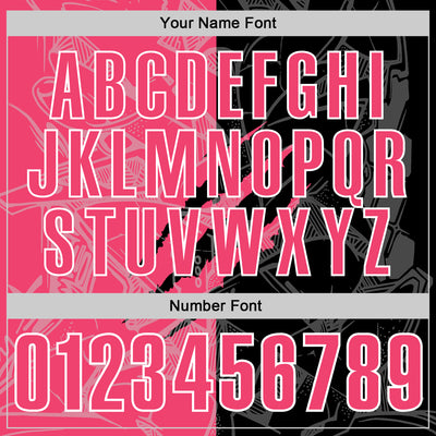 Custom Graffiti Pattern Neon Pink Black-White 3D Scratch Performance Polo Shirt