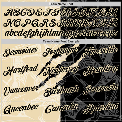 Custom Graffiti Pattern Black-Cream 3D Scratch Performance Polo Shirt