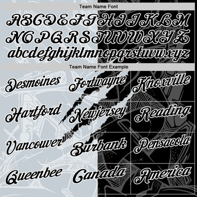 Custom Graffiti Pattern Black Silver-White 3D Scratch Performance Polo Shirt