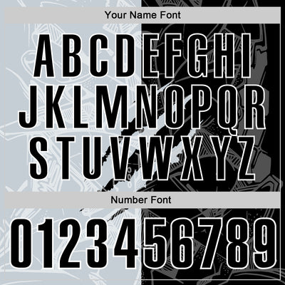 Custom Graffiti Pattern Black Silver-White 3D Scratch Performance Polo Shirt