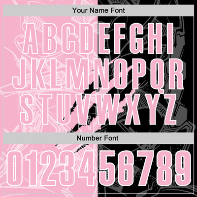 Custom Graffiti Pattern Light Pink Black-White 3D Scratch Performance Polo Shirt