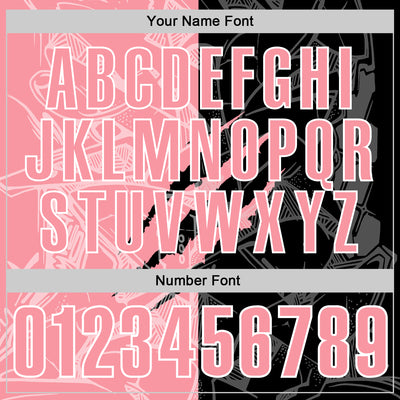 Custom Graffiti Pattern Medium Pink Black-White 3D Scratch Performance Polo Shirt