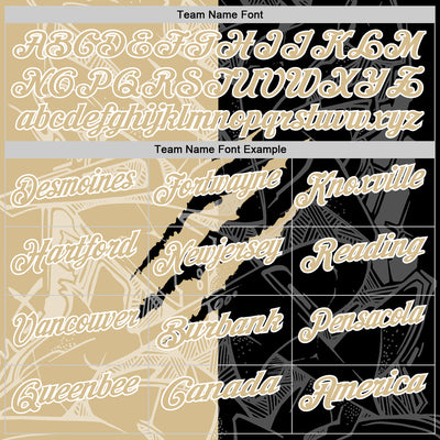 Custom Graffiti Pattern Vegas Gold Black-White 3D Scratch Performance Polo Shirt