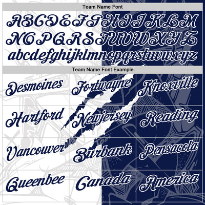 Custom Graffiti Pattern Navy-White 3D Scratch Performance Polo Shirt